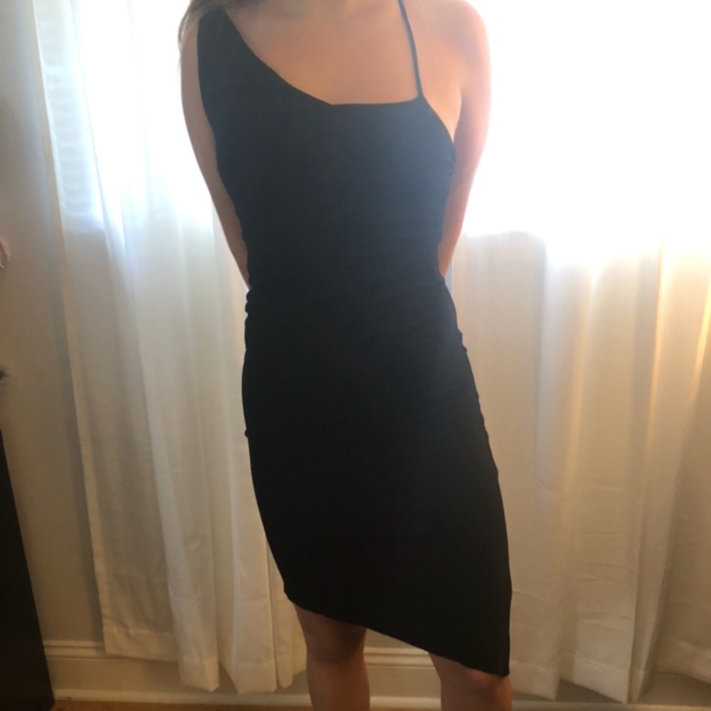 Black Diane von Furstenberg dress